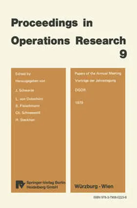 Schwarze / Dobschütz / Fleischmann |  Vorträge der Jahrestagung 1979 / Papers of the Annual Meeting 1979 | eBook | Sack Fachmedien