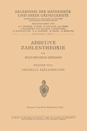 Ostmann |  Additive Zahlentheorie | Buch |  Sack Fachmedien