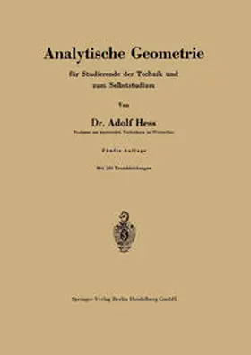 Hess |  Analytische Geometrie für Studierende der Technik und zum Selbststudium | eBook | Sack Fachmedien