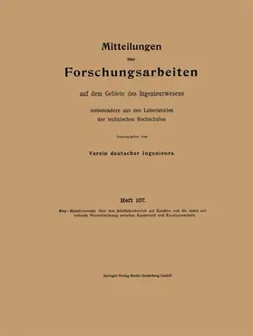 Krey |  Modellversuche über den Schiffahrtsbetrieb auf Kanälen und die dabei auftretende Wechselwirkung zwischen Kanalschiff und Kanalquerschnitt | Buch |  Sack Fachmedien