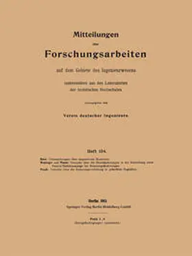 Holm / Watzinger / Nissen |  Mitteilungen über Forschungsarbeiten | eBook | Sack Fachmedien