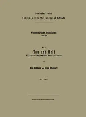 Lehmann / Schanderl |  Tau und Reif | eBook | Sack Fachmedien