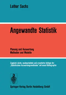 Sachs |  Angewandte Statistik | eBook | Sack Fachmedien