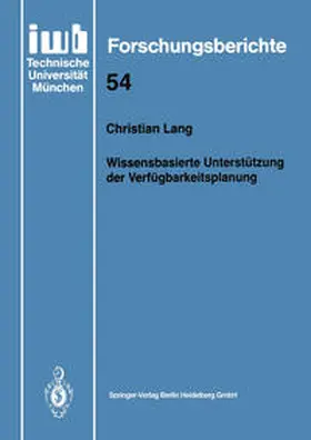 Lang |  Wissensbasierte Unterstützung der Verfügbarkeitsplanung | eBook | Sack Fachmedien