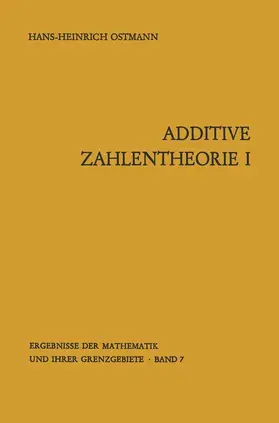 Ostmann |  Additive Zahlentheorie | Buch |  Sack Fachmedien