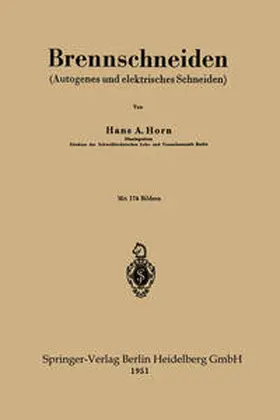 Horn |  Brennschneiden | eBook | Sack Fachmedien