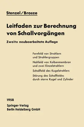 Stenzel / Brosze |  Leitfaden zur Berechnung von Schallvorgängen | Buch |  Sack Fachmedien