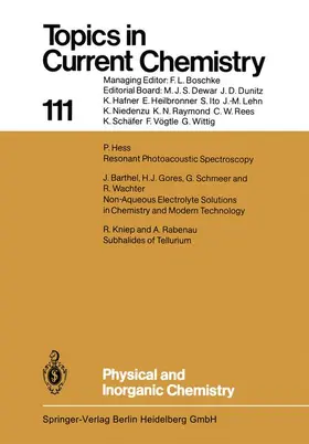 Barthel / Gores / Hess |  Physical and Inorganic Chemistry | Buch |  Sack Fachmedien
