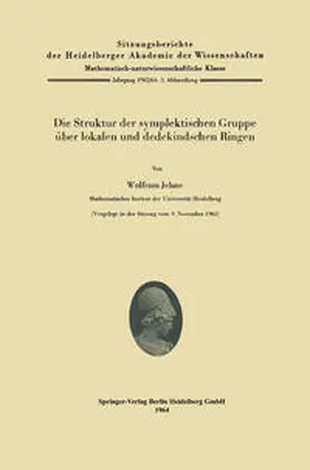 Jehne |  Die Struktur der symplektischen Gruppe über lokalen und dedekindschen Ringen | eBook | Sack Fachmedien
