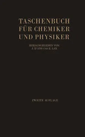 D'Ans / Lax |  Taschenbuch für Chemiker und Physiker | eBook | Sack Fachmedien