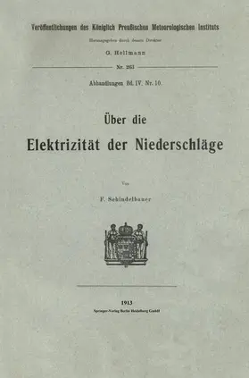 Schindelhauer |  Über die Elektrizität der Niederschläge | Buch |  Sack Fachmedien