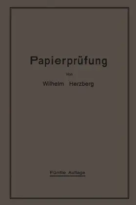 Herzberg |  Papierprüfung | Buch |  Sack Fachmedien