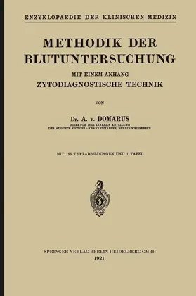 von Domarus |  Methodik der Blutuntersuchung | Buch |  Sack Fachmedien