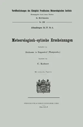 Kassner |  Meteorologisch-optische Erscheinungen | Buch |  Sack Fachmedien