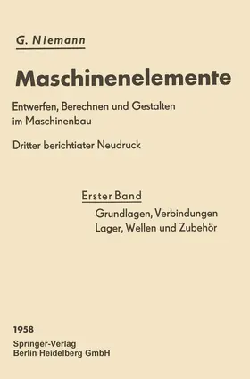 Winter / Niemann |  Grundlagen, Verbindungen, Lager Wellen und Zubehör | Buch |  Sack Fachmedien