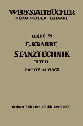 Krabbe / Malmberg | Stanztechnik | Buch | 978-3-662-23593-5 | sack.de