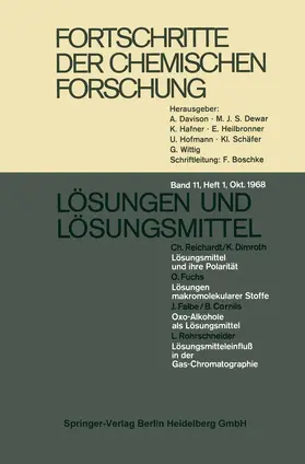 Fischer / Schäfer / Kohlschütter |  Fortschritte der chemischen Forschung | Buch |  Sack Fachmedien
