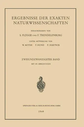 Trendelenburg / Höhler |  Ergebnisse der Exakten Naturwissenschaften | Buch |  Sack Fachmedien