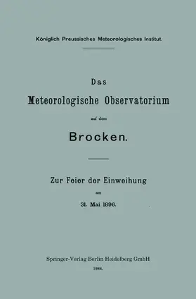Assmann |  Das Meteorologische Observatorium auf dem Brocken | Buch |  Sack Fachmedien
