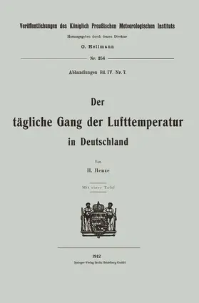 Henze |  Der tägliche Gang der Lufttemperatur in Deutschland | Buch |  Sack Fachmedien