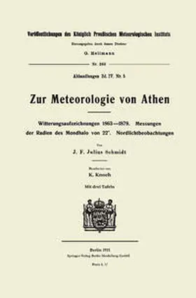 Schmidt / Knoch |  Zur Meteorologie von Athen | eBook | Sack Fachmedien