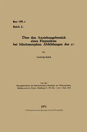 Reich |  Über den Anziehungsbereich eines Fixpunktes bei biholomorphen Abbildungen des Cn | eBook | Sack Fachmedien