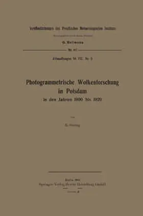 Süring |  Photogrammetrische Wolkenforschung in Potsdam in den Jahren 1900 bis 1920 | eBook | Sack Fachmedien