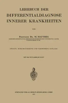 Matthes |  Lehrbuch der Differentialdiagnose innerer Krankheiten | eBook | Sack Fachmedien