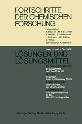 Fischer / Kohlschütter / Schäfer |  Fortschritte der chemischen Forschung | eBook | Sack Fachmedien