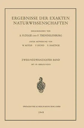 Höhler / Trendelenburg |  Ergebnisse der Exakten Naturwissenschaften | eBook | Sack Fachmedien