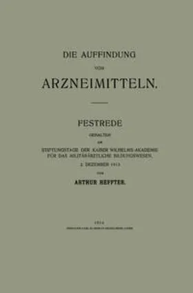 Heffter |  Die Auffindung von Arzneimitteln | eBook | Sack Fachmedien