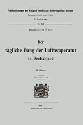Henze |  Der tägliche Gang der Lufttemperatur in Deutschland | eBook | Sack Fachmedien