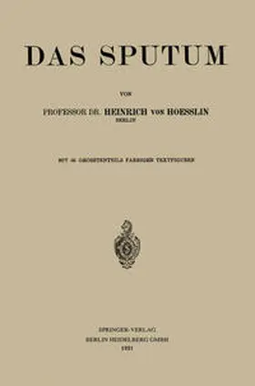 von Hoeßlin | Das Sputum | E-Book | sack.de