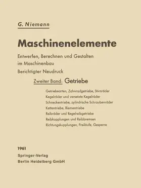 Niemann |  Getriebe | Buch |  Sack Fachmedien
