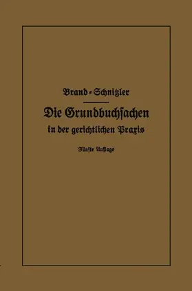 Schnitzler / Brand |  Die Grundbuchsachen in der gerichtlichen Praxis | Buch |  Sack Fachmedien
