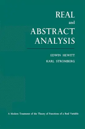 Stromberg / Hewitt |  Real and Abstract Analysis | Buch |  Sack Fachmedien