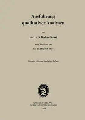Souci |  Ausführung qualitativer Analysen | eBook | Sack Fachmedien