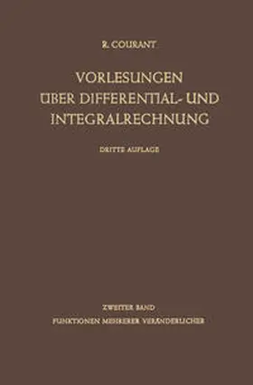 Courant |  Vorlesungen über Differential- und Integralrechnung | eBook | Sack Fachmedien