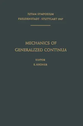 Kröner | Mechanics of Generalized Continua | Buch | 978-3-662-30259-0 | sack.de