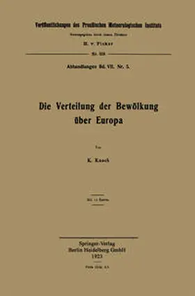 Knoch |  Die Verteilung der Bewölkung über Europa | eBook | Sack Fachmedien
