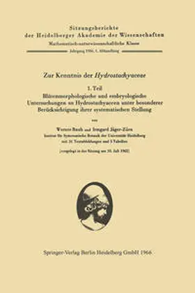 Rauh / Jäger-Zürn |  Zur Kenntnis der Hydrostachyaceae | eBook | Sack Fachmedien