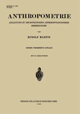 Martin |  Anthropometrie | Buch |  Sack Fachmedien