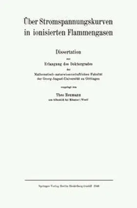 Heumann |  Über Stromspannungskurven in ionisierten Flammengasen | eBook | Sack Fachmedien
