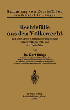 Strupp |  Rechtsfälle aus dem Völkerrecht | eBook | Sack Fachmedien