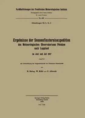 Süring / Kühl / Albrecht |  Ergebnisse der Sonnenfinsternisexpedition | eBook | Sack Fachmedien