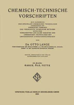 Lange |  Chemisch-Technische Vorschriften | eBook | Sack Fachmedien
