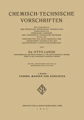 Lange |  Chemisch-Technische Vorschriften | eBook | Sack Fachmedien