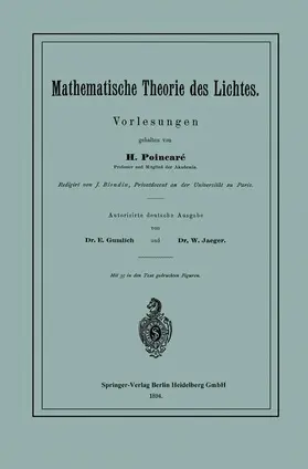 Poincaré / Jäger / Blondin |  Mathematische Theorie des Lichtes | Buch |  Sack Fachmedien