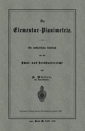 Müller |  Die Elementar-Planimetrie | Buch |  Sack Fachmedien