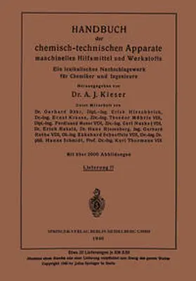 Krause / Thormann / Möhrle |  Handbuch der chemisch-technischen Apparate maschinellen Hilfsmittel und Werkstoffe | eBook | Sack Fachmedien